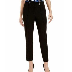 Kasper Button-Detail Ankle Pants